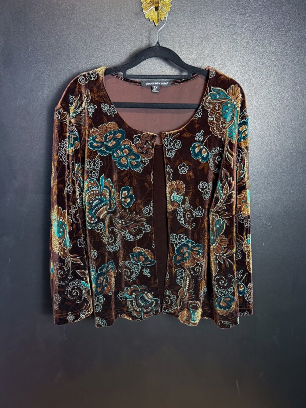 Vintage Briggs Velvet Cardi Top